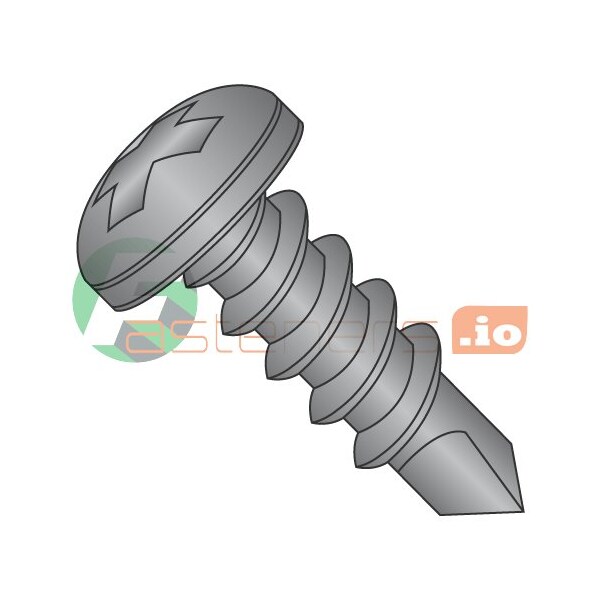 Newport Fasteners Self-Drilling Screw, #8 x 1/2 in, Black Oxide 18-8 Stainless Steel Pan Head Phillips Drive, 5000 PK 856369 - main